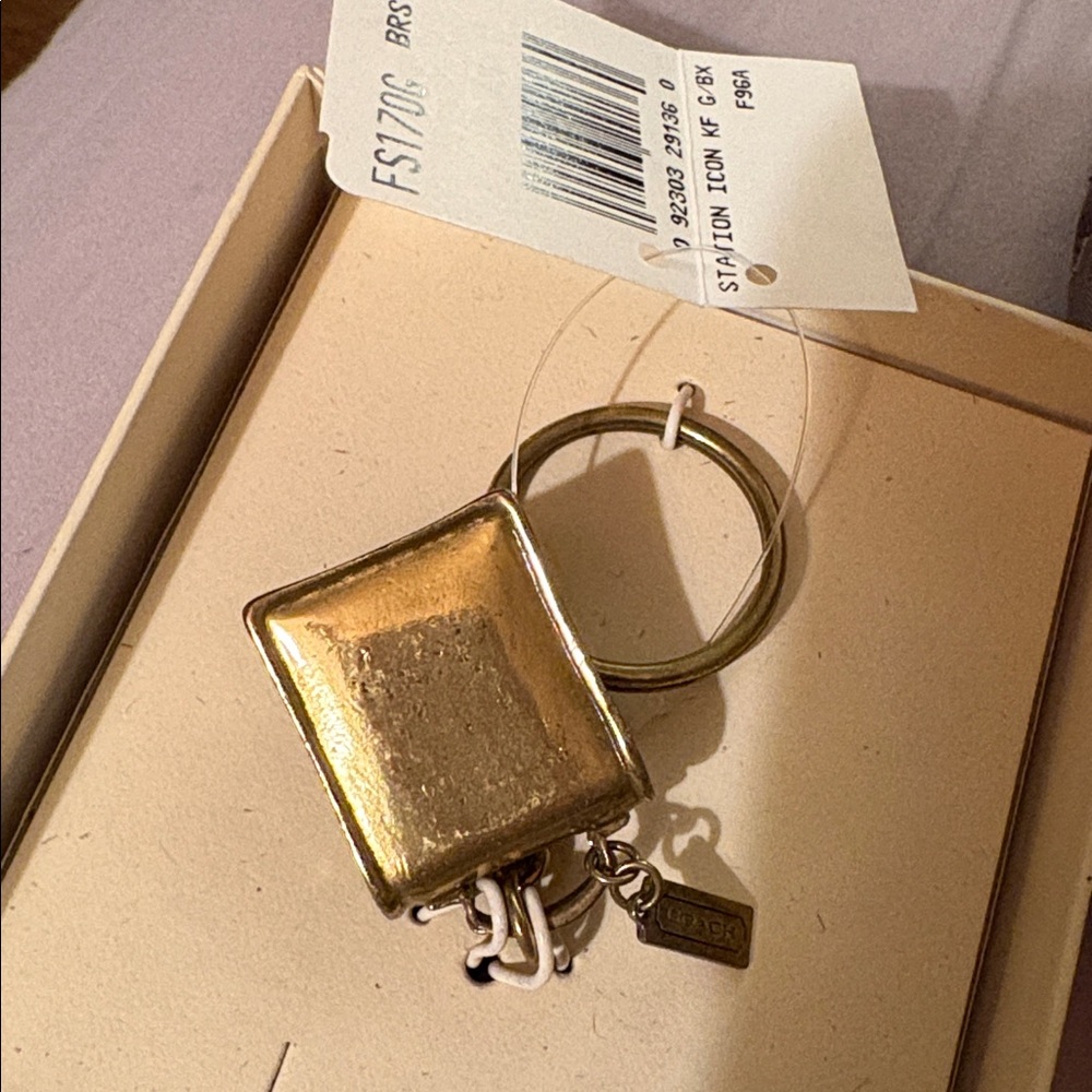 Coach Gold Mini Backpack Keychain - Picture 3 of 5